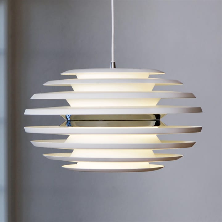 Ellipse loftlampe, mat hvid, krom Belid