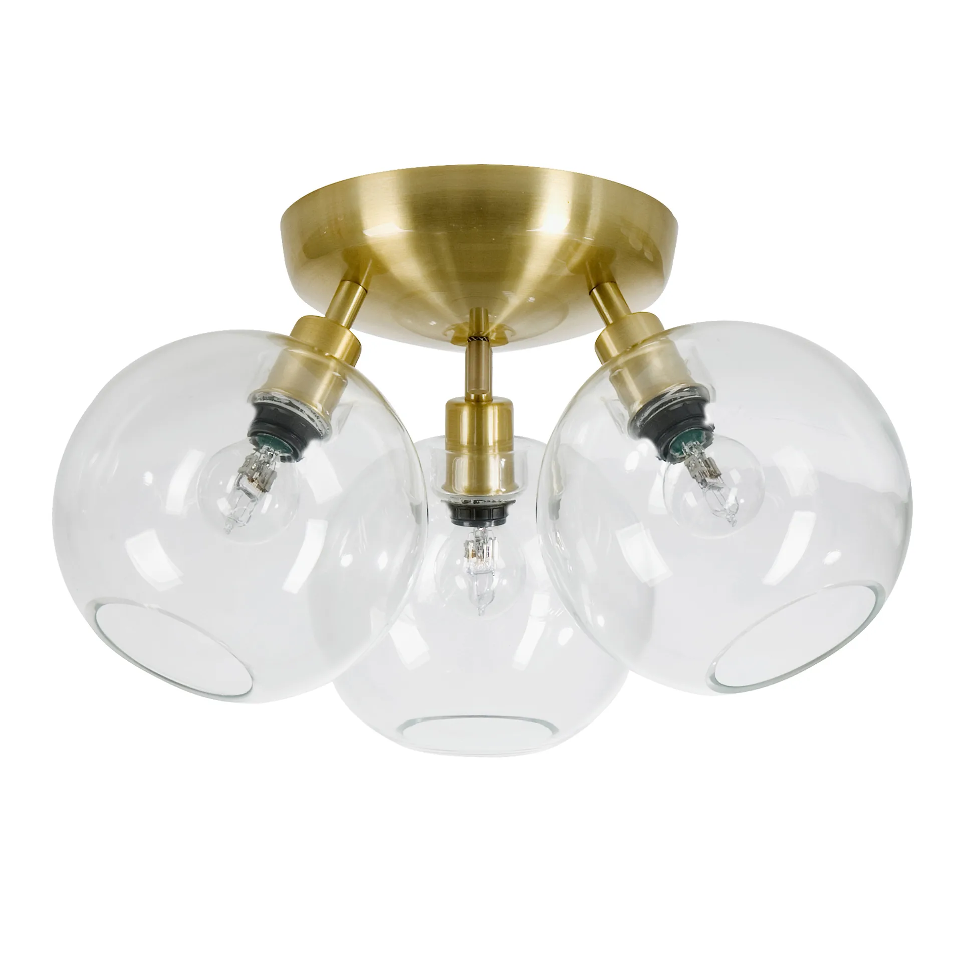 Gloria plafond Ø33 cm, Messing/Klar Belid