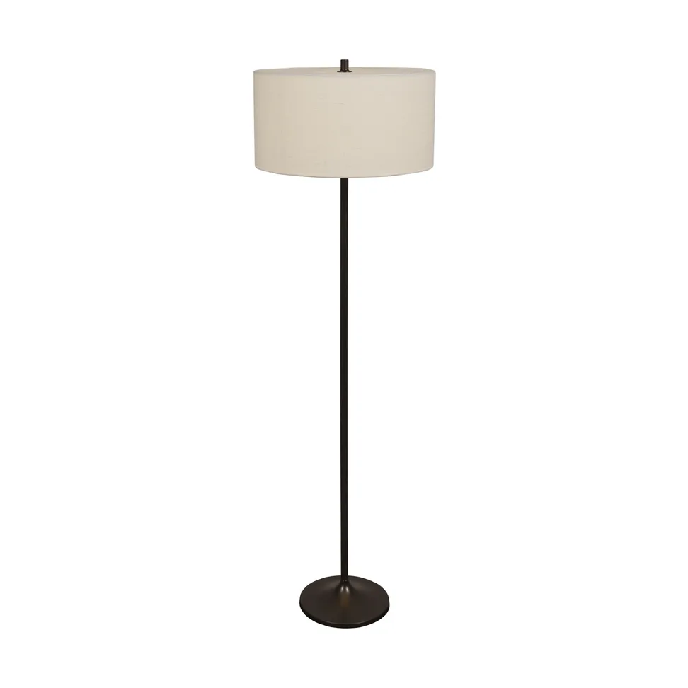 Soft gulvlampe, Linned hvid-metallic bronze, Ø44x149,5 cm Belid