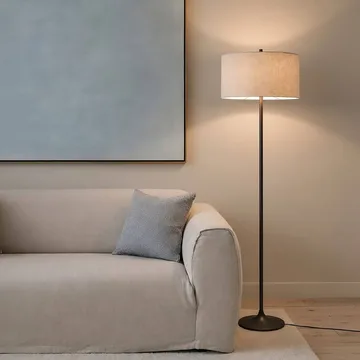 Soft gulvlampe - Linned naturel-metallic bronze, Ø44x149,5 cm - Belid