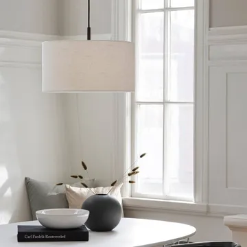 Soft pendel Ø40 cm - Hør hvid-metallic bronze, Ø44 cm - Belid