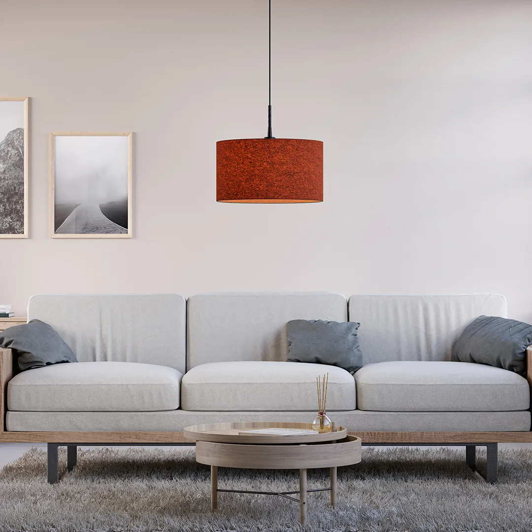 Soft pendel Ø40 cm, Rustrød uld Belid