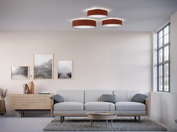Soft plafond Ø60 cm - Rustrød uld - Belid