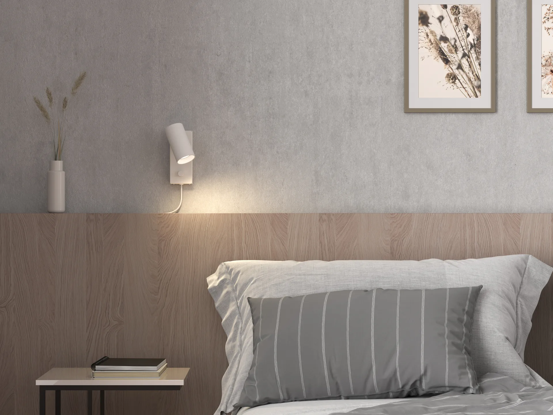 Tyson væglampe Ø5,5 cm, Hvidstruktur Belid