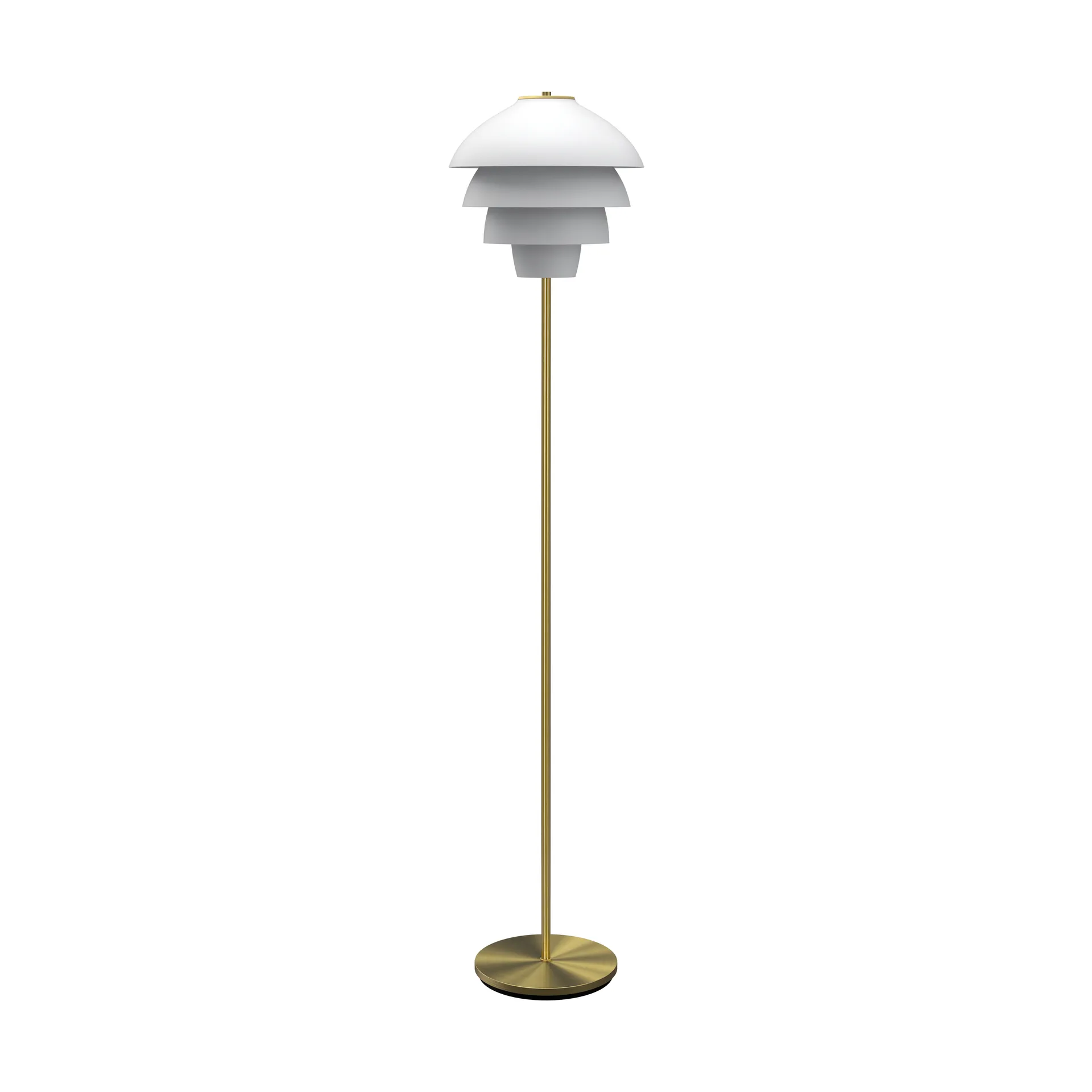 Valencia gulvlampe 150 cm, Mat hvid-messing Belid