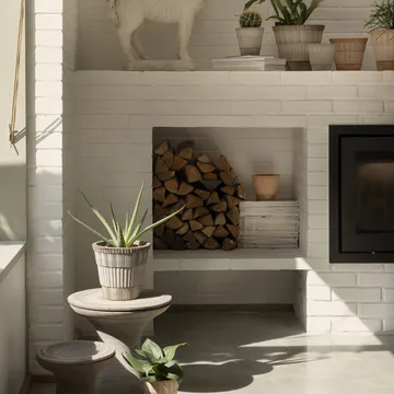 Atlas raw krukke med fad - Grey, Ø21 cm - Bergs Potter