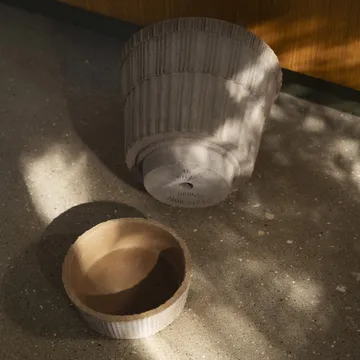 Atlas raw krukke med fad - Grey, Ø21 cm - Bergs Potter