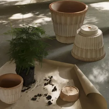 Atlas raw krukke med fad - Rosa, Ø16 cm - Bergs Potter