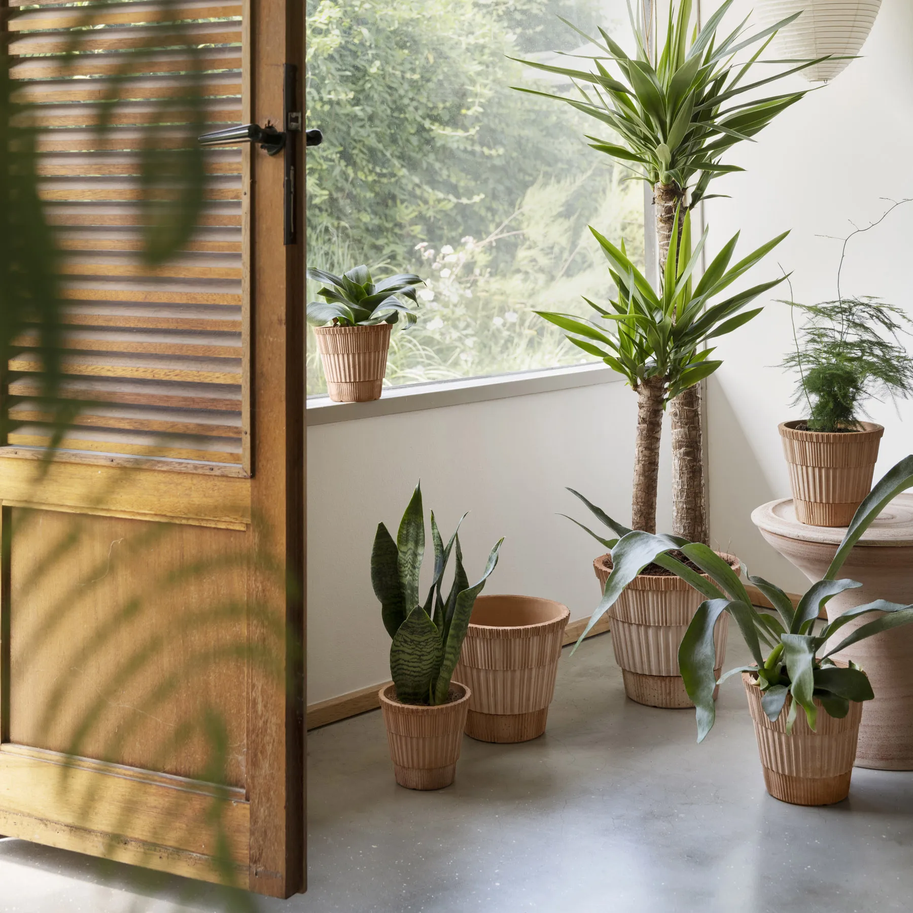 Atlas raw krukke med fad, Rosa, Ø21 cm Bergs Potter