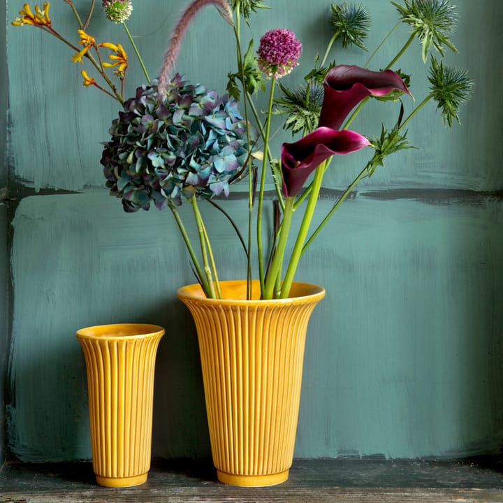 Daisy vase glaseret Ø20 cm, Gul Bergs Potter