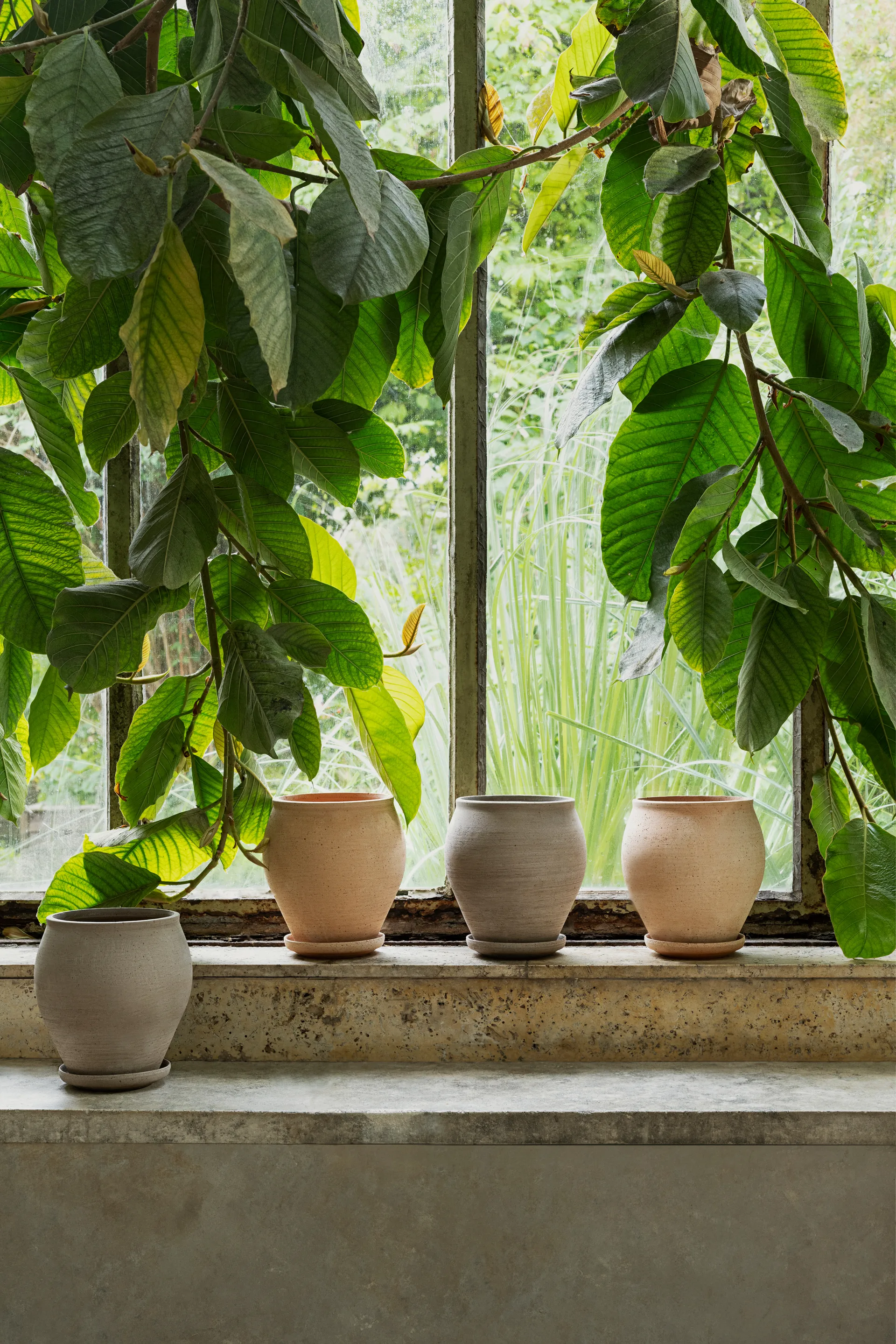 Delphi krukke med underskål 2 dele, Lyserød, Ø20 cm Bergs Potter