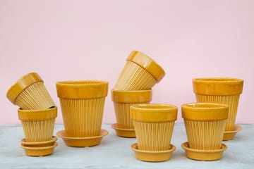 Simona krukke glaseret Ø12 cm - Yellow - Bergs Potter