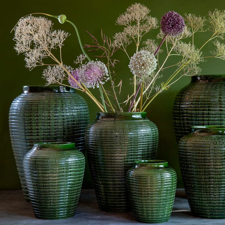 Willow vase glaseret 25 cm, Green emerald Bergs Potter