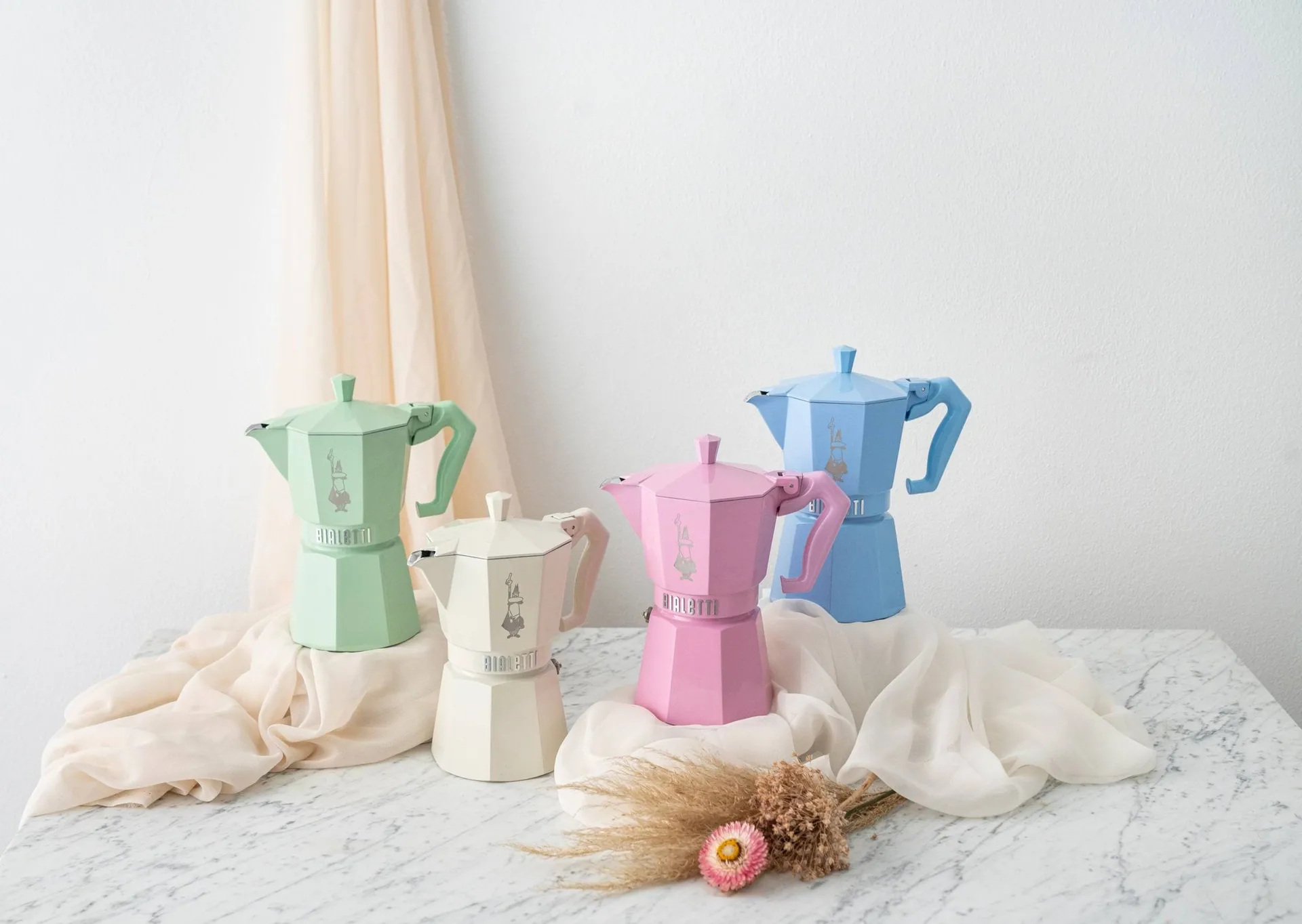 Bialetti eksklusiv mokkakande, Lyseblå, 6 kopper Bialetti