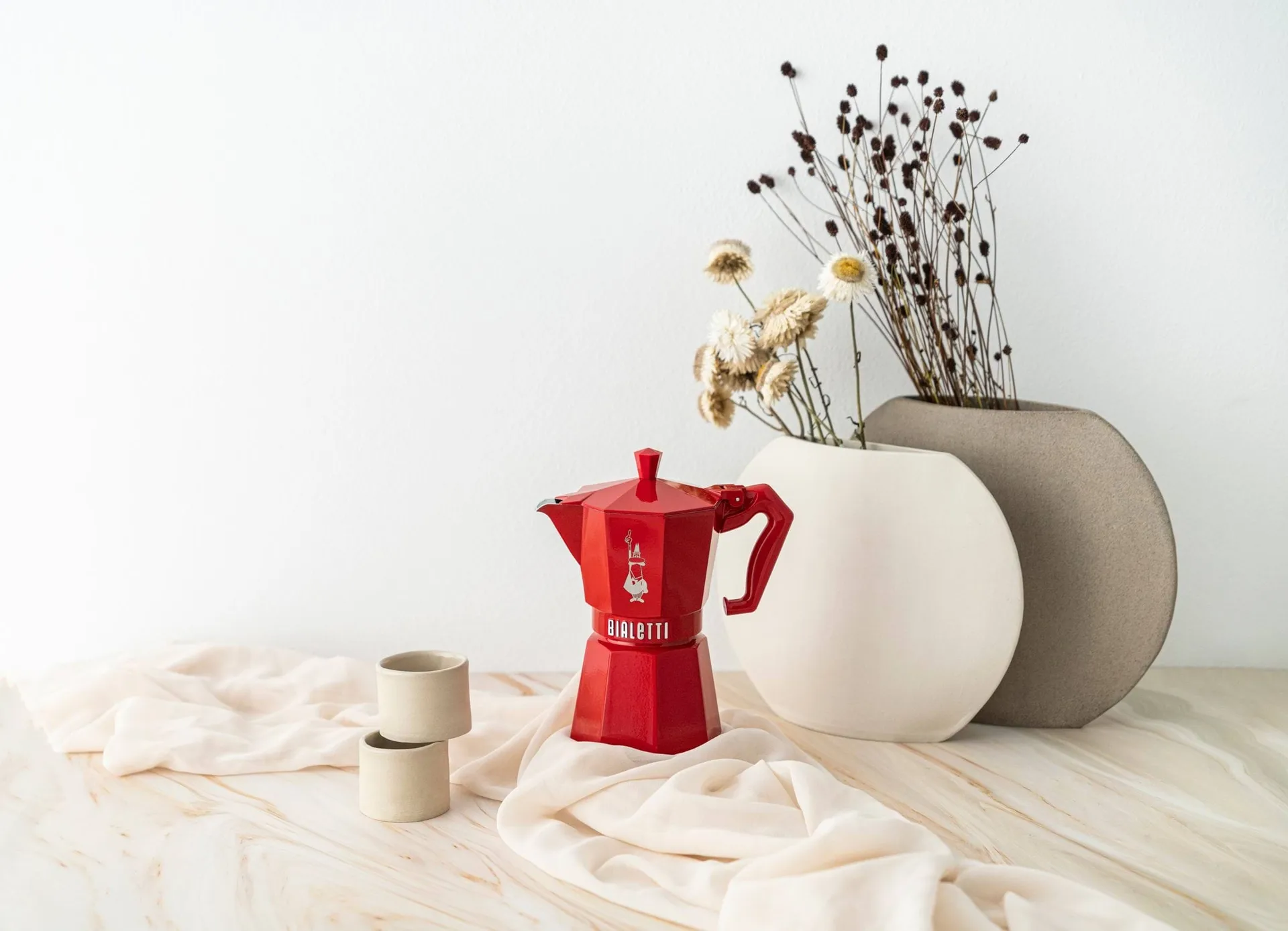 Bialetti eksklusiv mokkakande, Rød, 3 kopper Bialetti