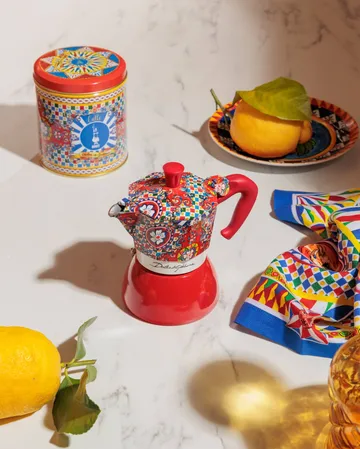Bialetti x Dolce & Gabbana mokkakande induktion - Sicilian cart, 2 kopper - Bialetti