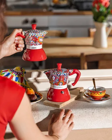Bialetti x Dolce & Gabbana mokkakande induktion - Sicilian cart, 4 kopper - Bialetti