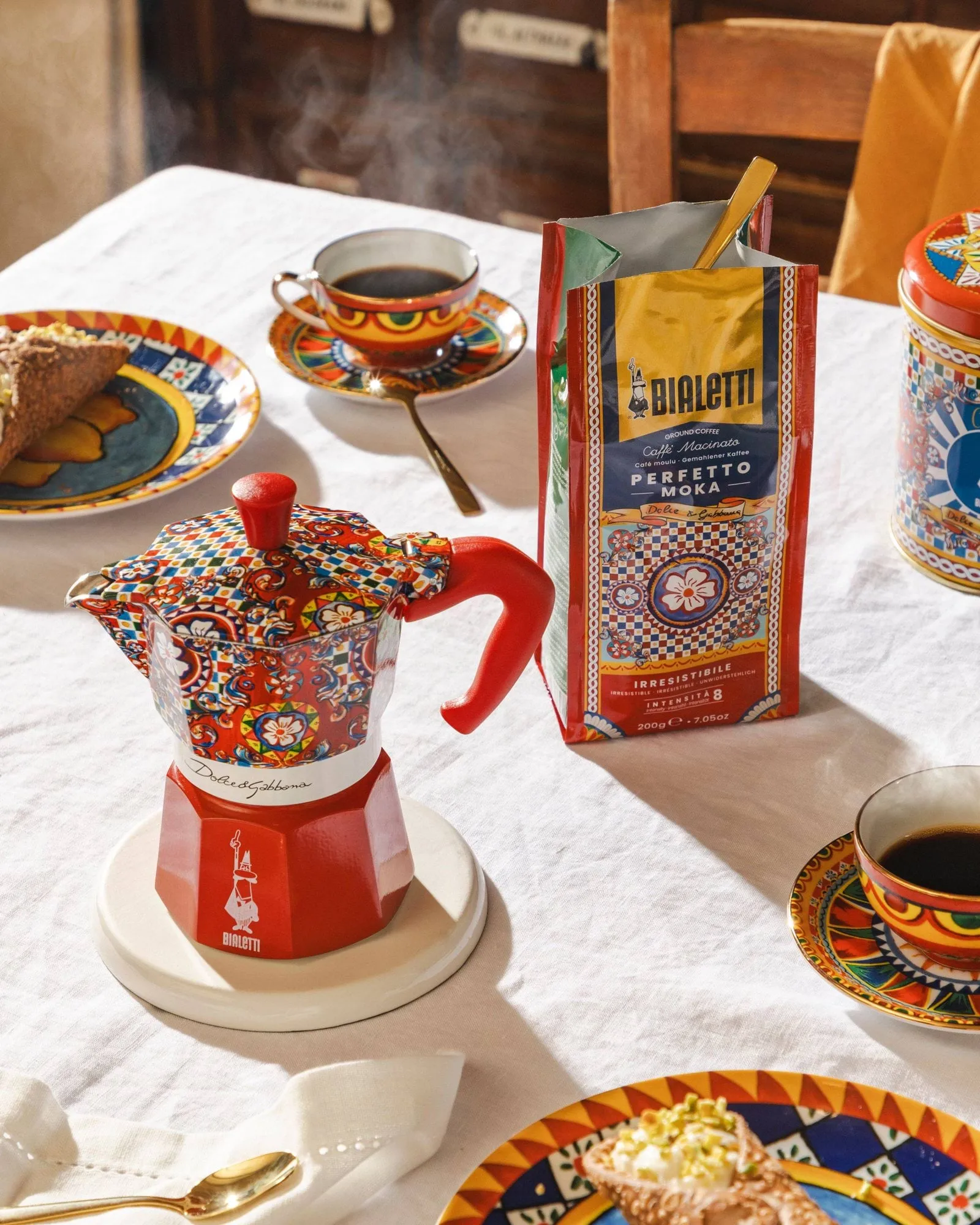 Bialetti x Dolce & Gabbana mokkakande, Sicilian cart, 3 kopper Bialetti