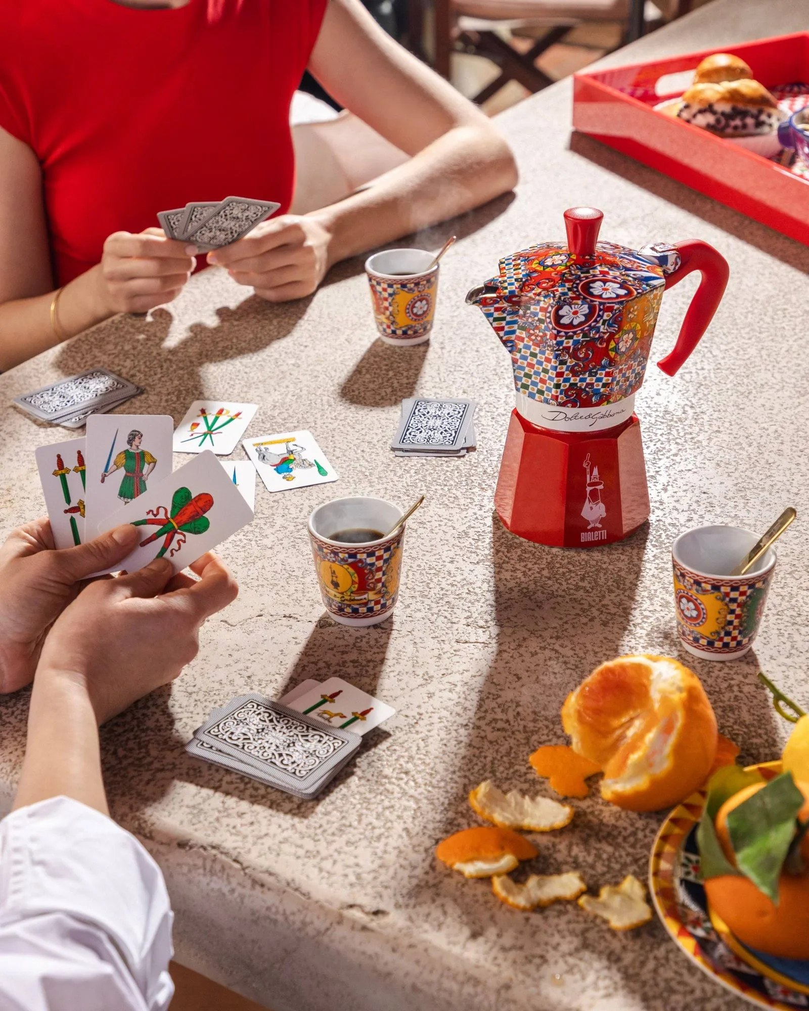 Bialetti x Dolce & Gabbana mokkakande, Sicilian cart, 6 kopper Bialetti