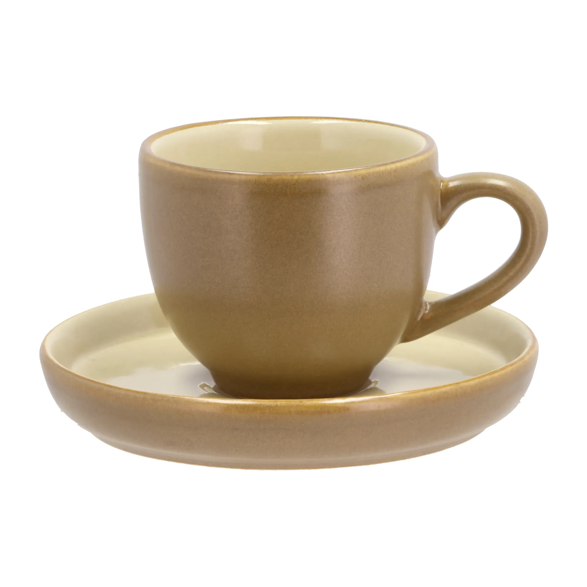 Bitz Clara espressokop med underkop 7 cl mat, Wood/Sand Bitz
