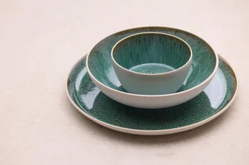 Bitz tallerken gastro Ø27 cm - Hvid-grøn - Bitz