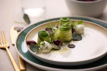 Bitz tallerken gastro Ø27 cm - Hvid-grøn - Bitz