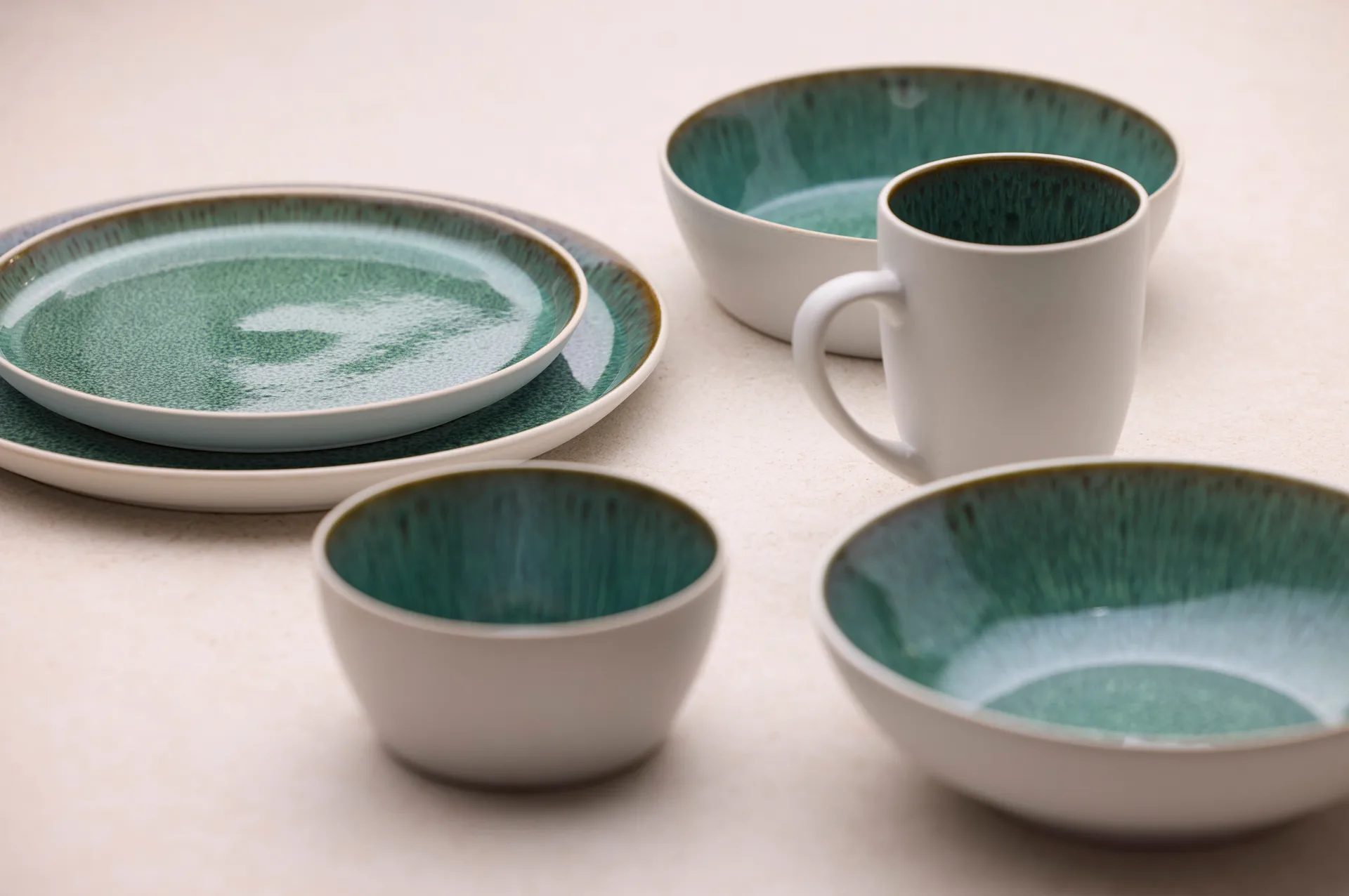 Bitz tallerken gastro Ø27 cm, Hvid-grøn Bitz