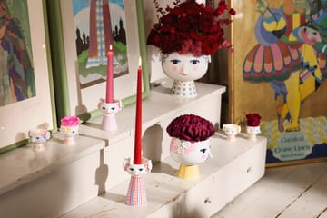 Eva lysestage 14 cm - Rød - Bjørn Wiinblad