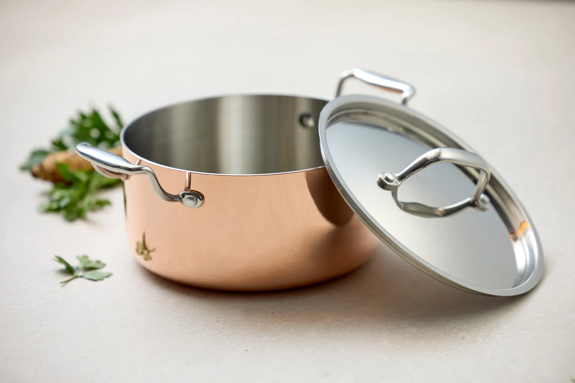 Blomsterbergs gryde med låg 3 L, Kobber Blomsterbergs