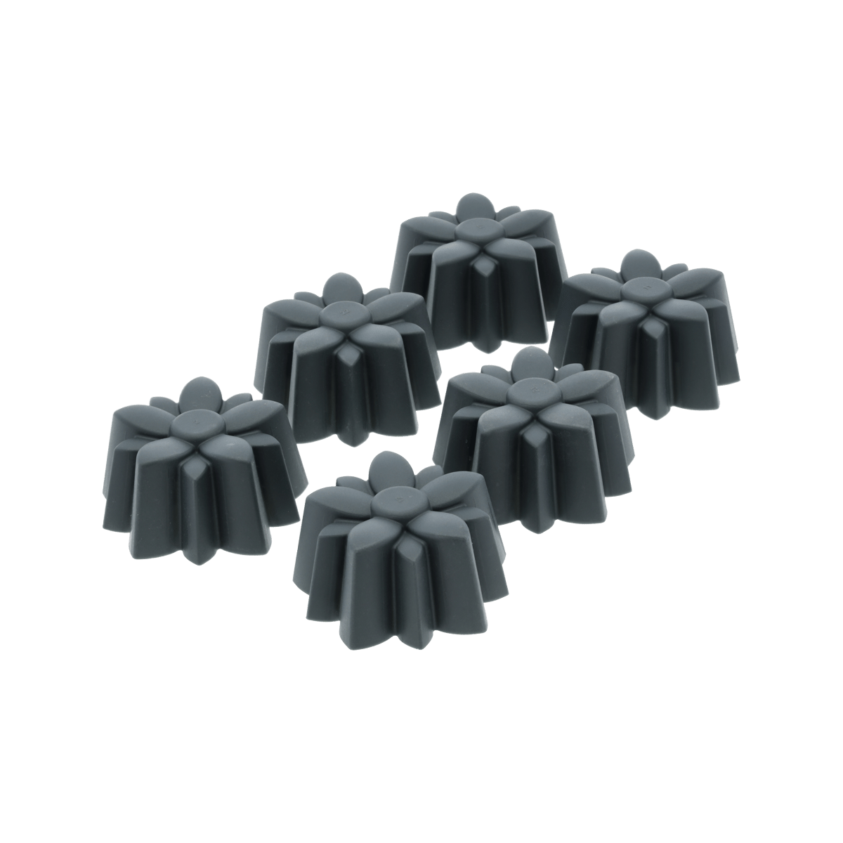 Blomsterbergs Muffinform grå silikone 6 huller Blomst