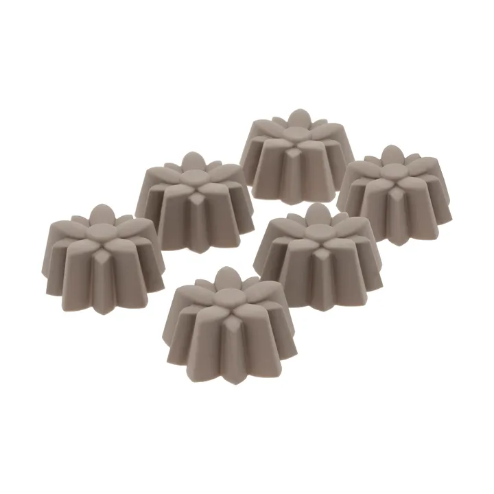 Muffinform silikone 6 huller - Blomst, latte - Blomsterbergs