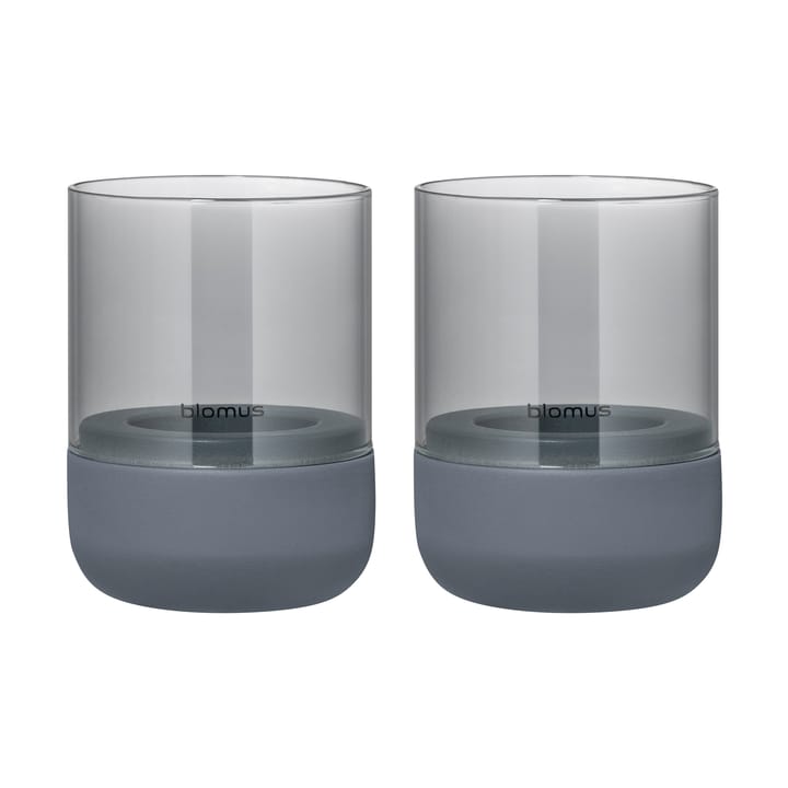 Calma fyrfadsstage Ø7 cm 2-pak - Steel gray/Smoke - Blomus