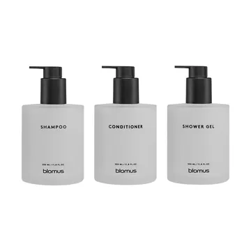 Kirei glasflasker inkl. vægholder 3-pak - Hvid, monteres med skrue - blomus