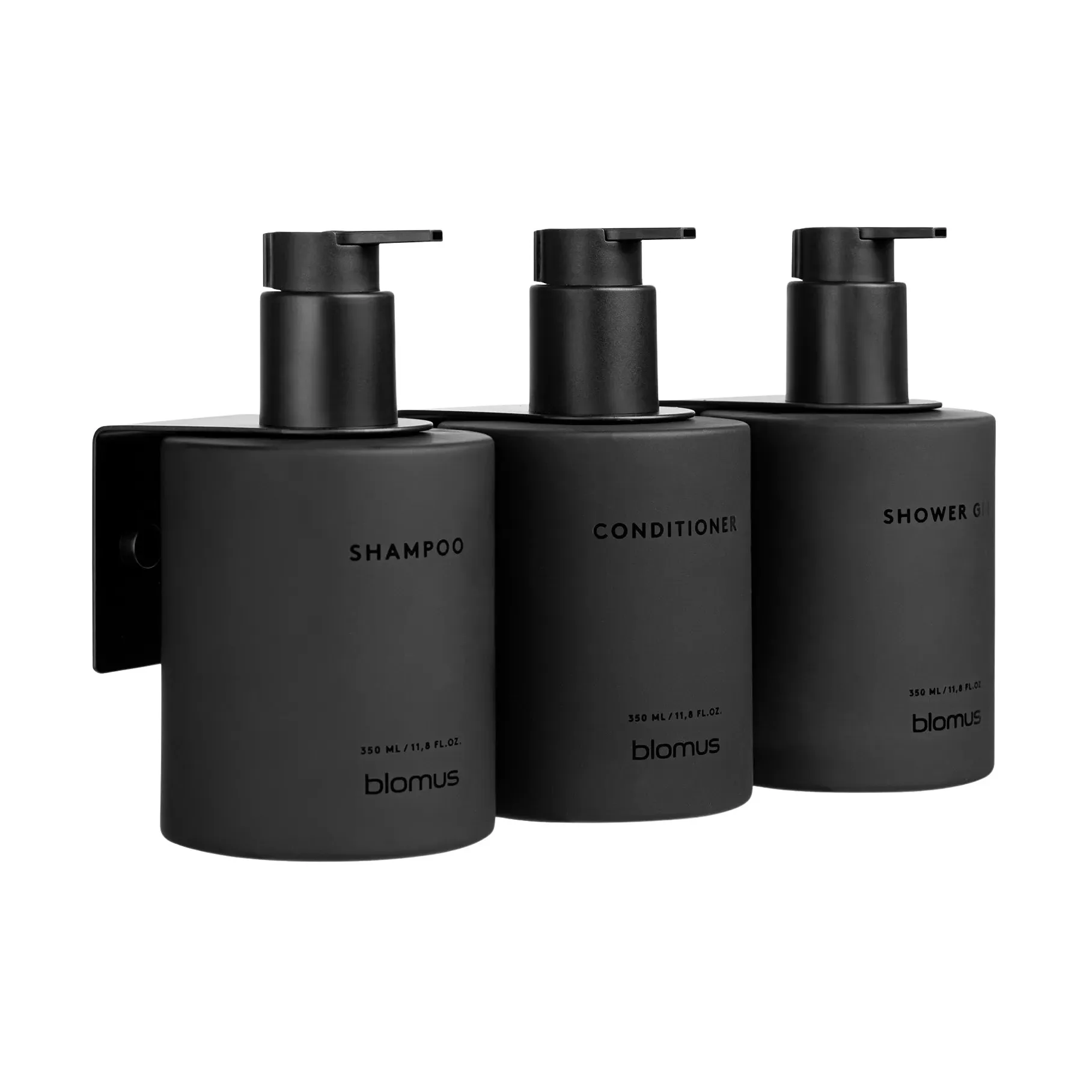 Kirei glasflasker inkl. vægholder 3-pak, Smoke, monteres med skrue blomus
