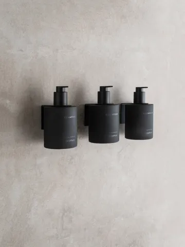 Kirei glasflasker inkl. vægholder 3-pak - Smoke, monteres med skrue - blomus