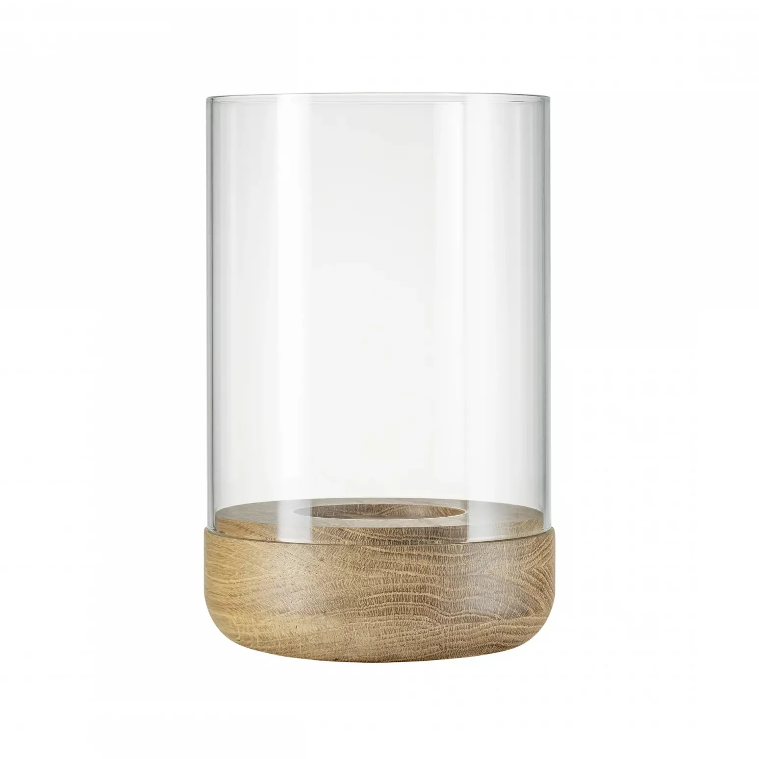 Lanto lanterne fyrfadsstage M Ø12 cm, Transparent/Oak blomus