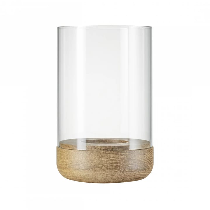 Lanto lanterne fyrfadsstage M Ø12 cm - Transparent/Oak - Blomus