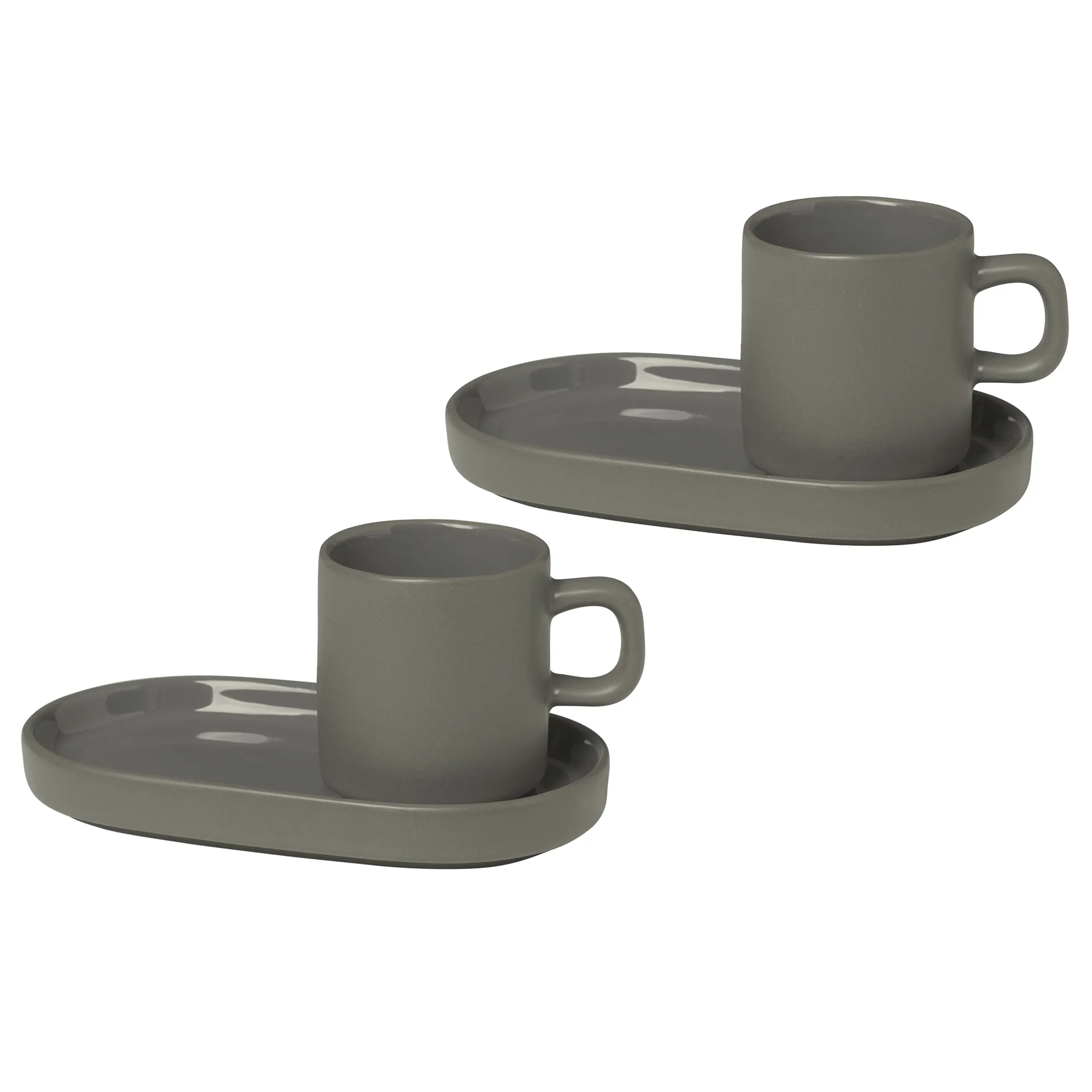 Pilar espressokop med underkop – 2 stk., Pewter blomus