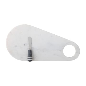 Abrielle ostekniv med skærebræt 20x42 cm - Hvid marmor/Rustfrit stål - Bloomingville