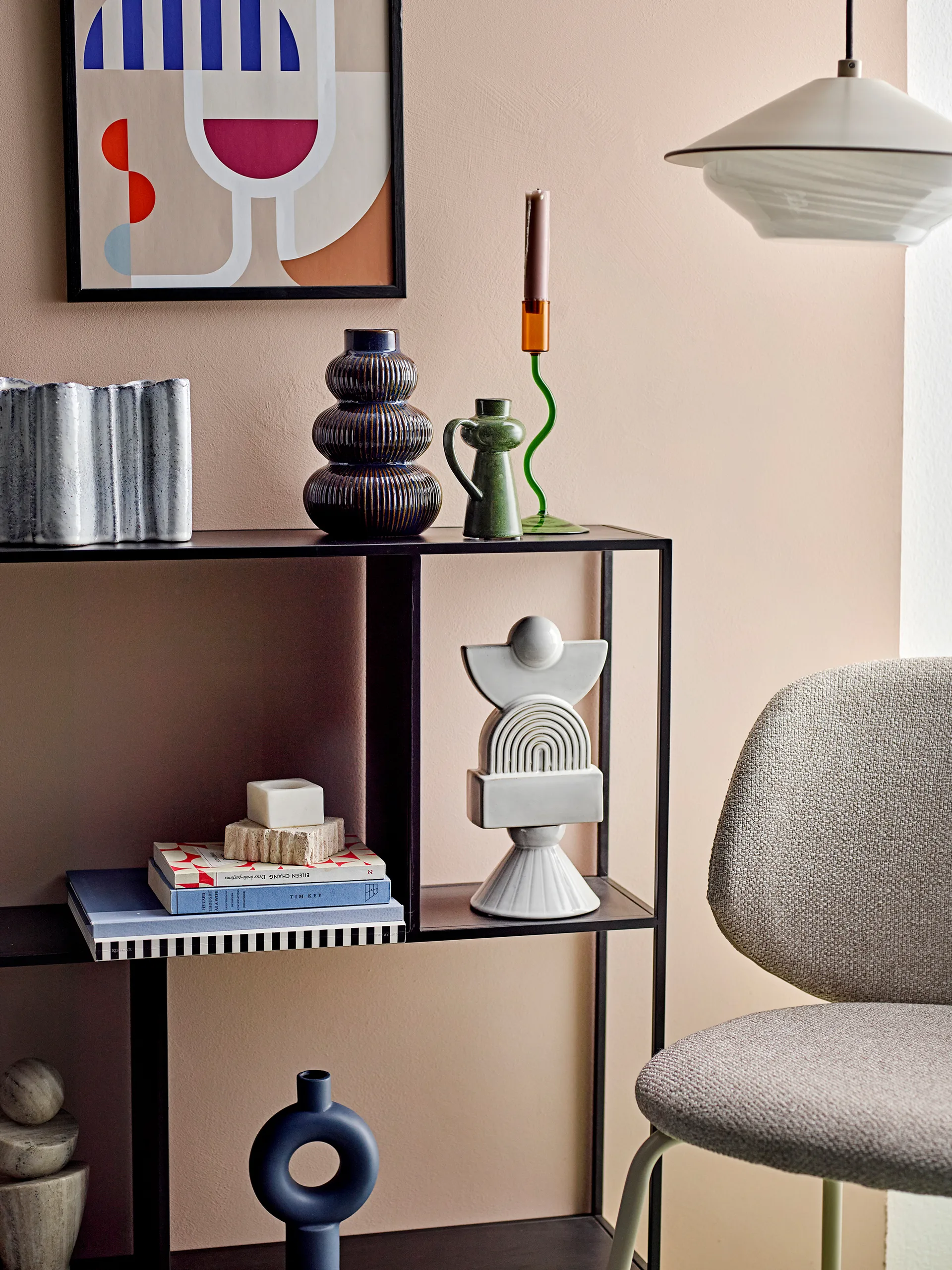 Ada lysestage 22 cm, Grøn Bloomingville