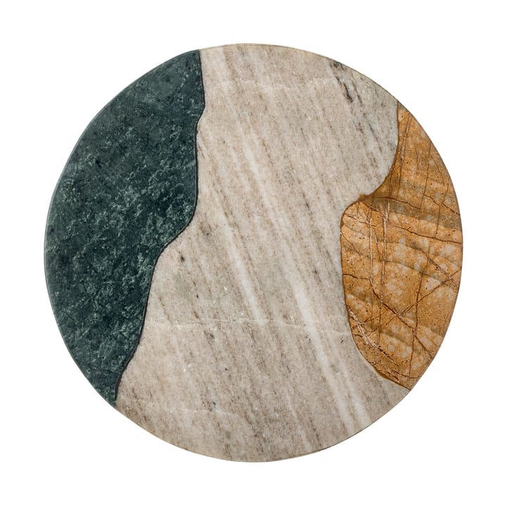 Adelaide skærebræt Ø25 cm, Grøn/Hvid/Gul marmor Bloomingville