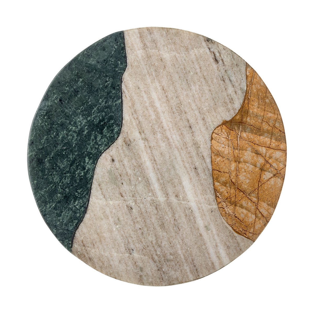 Bloomingville Adelaide skærebræt Ø25 cm Grøn/Hvid/Gul marmor