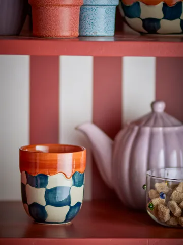 Check kop 4-pak - Blå - Bloomingville