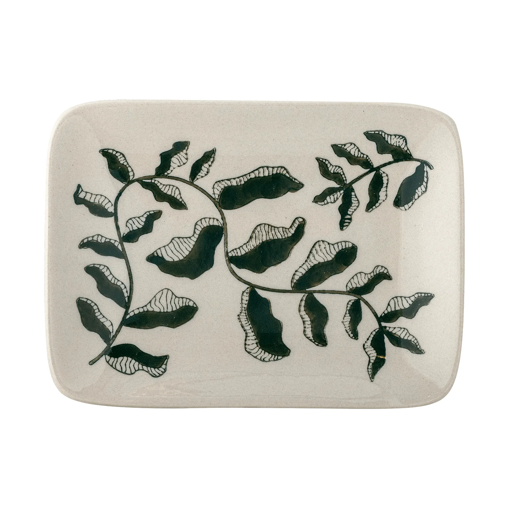 Fauni desserttallerken, Grøn, 15x11,5 cm Bloomingville