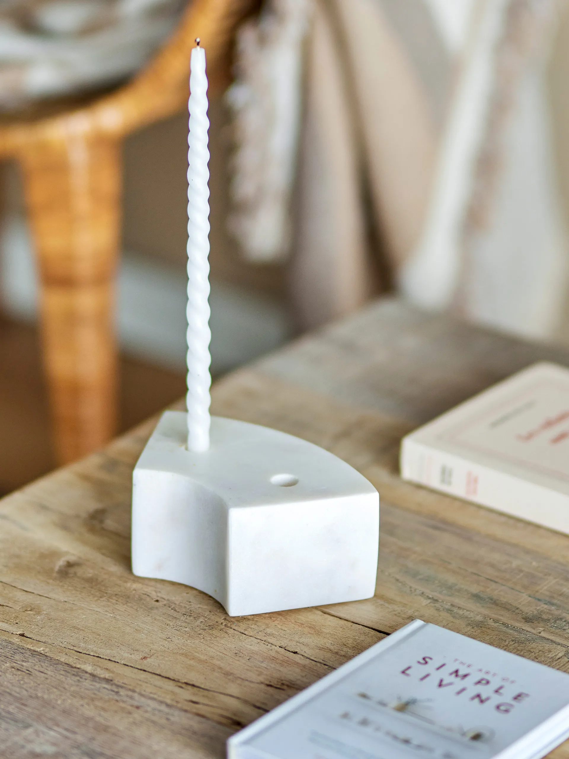 Florida lysestage 14,5x6x7,5 cm, White marble Bloomingville