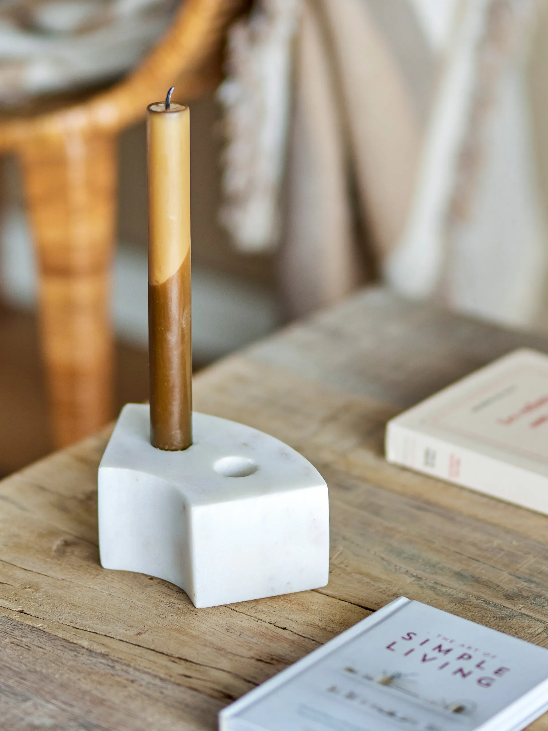 Florida lysestage 14,5x6x7,5 cm, White marble Bloomingville