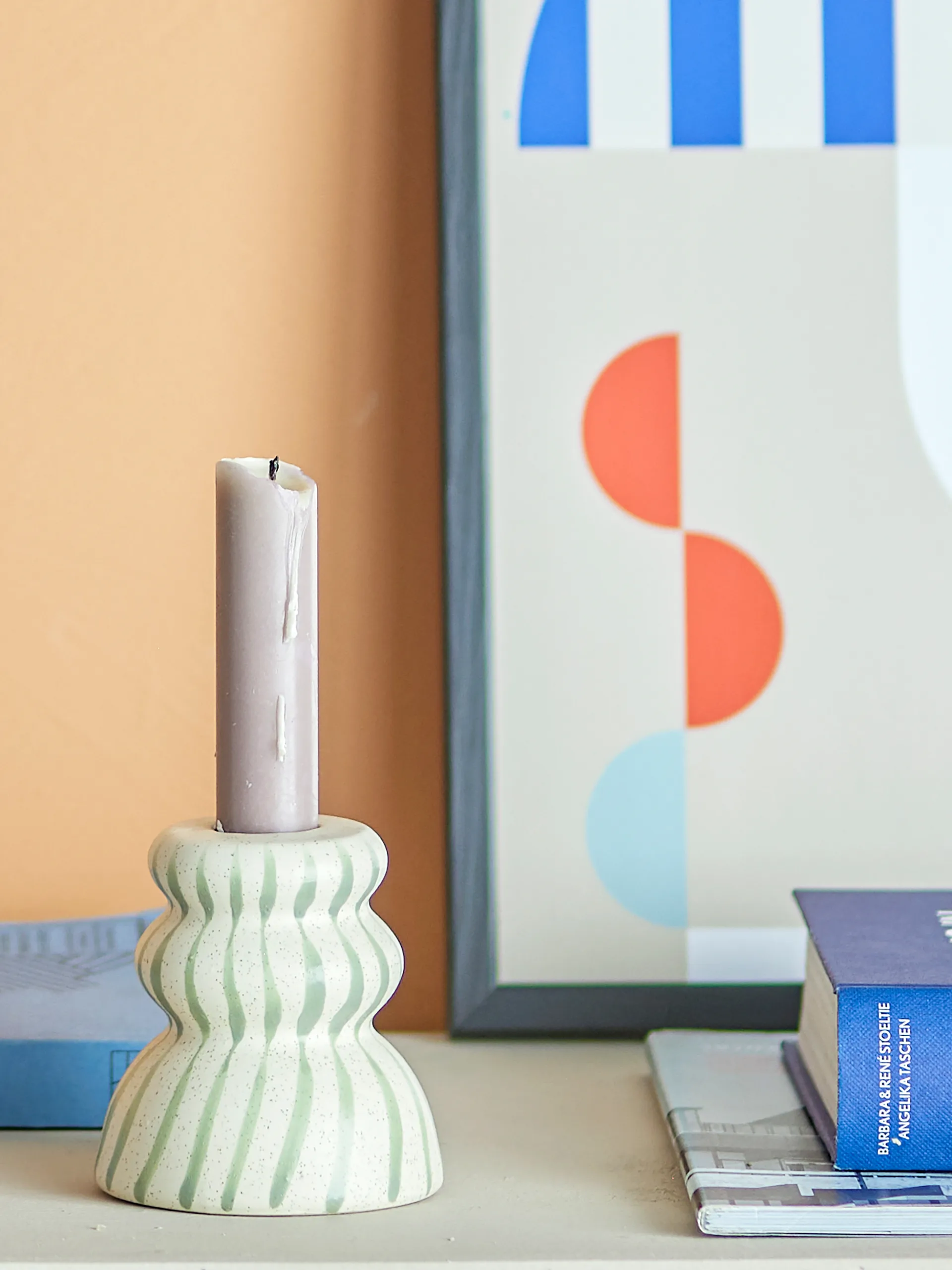 Gabin lysestage 8 cm, Grøn Bloomingville