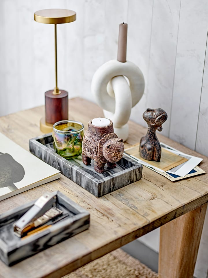 Goa lysestage 20 cm, White marble Bloomingville