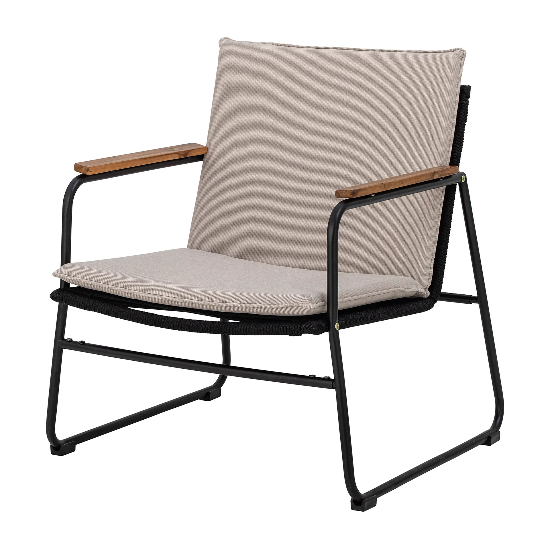Hampton loungelænestol 68x71x76 cm, Sort/Beige Bloomingville