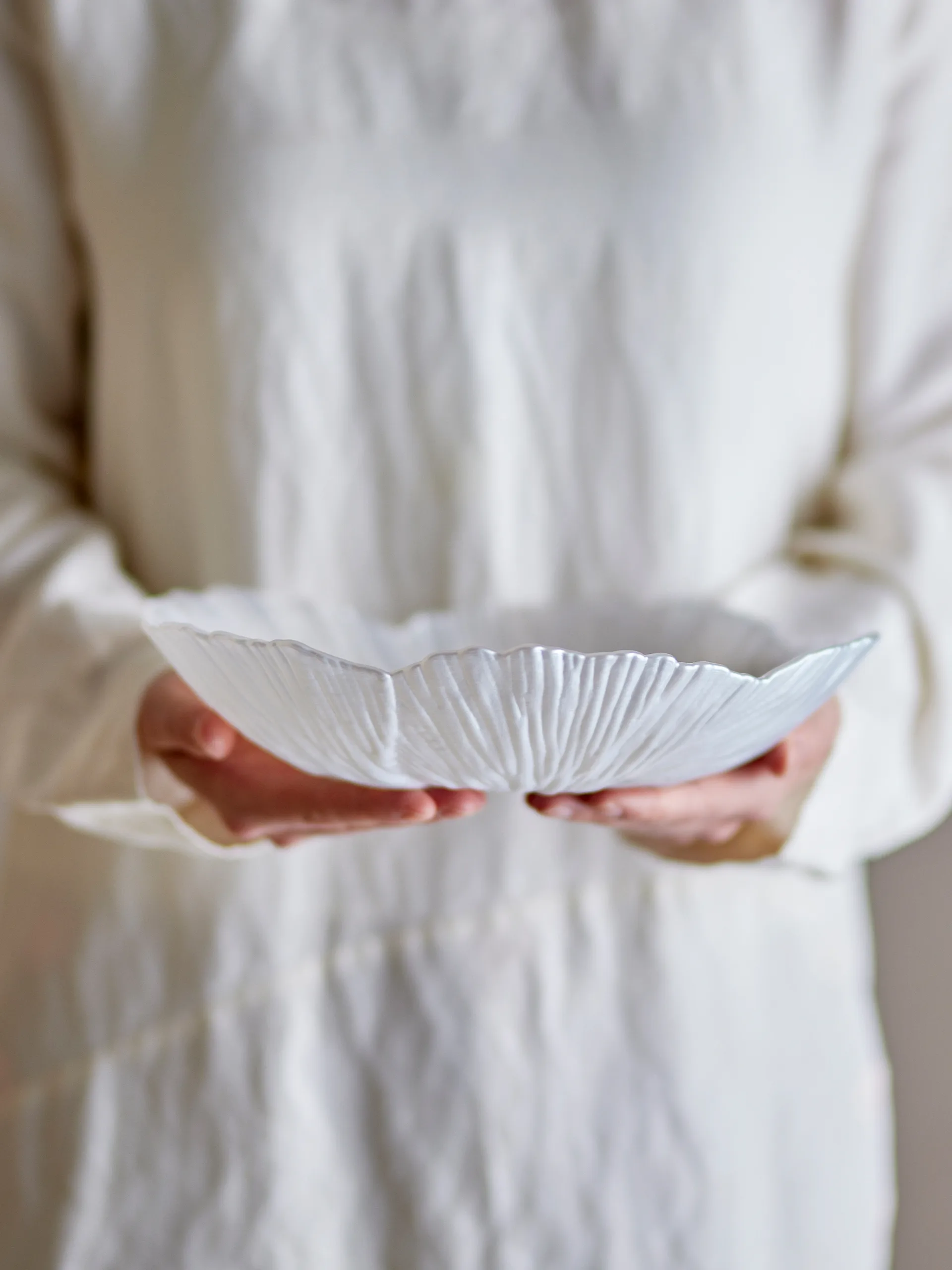 Iani skål glas Ø26 cm, Hvid Bloomingville